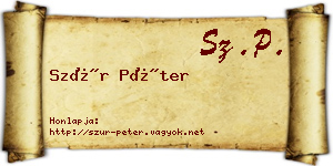 Szür Péter névjegykártya