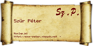 Szür Péter névjegykártya