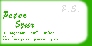 peter szur business card